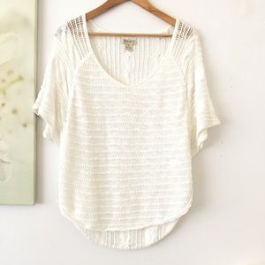 Lucky Brand Poncho Top Crochet